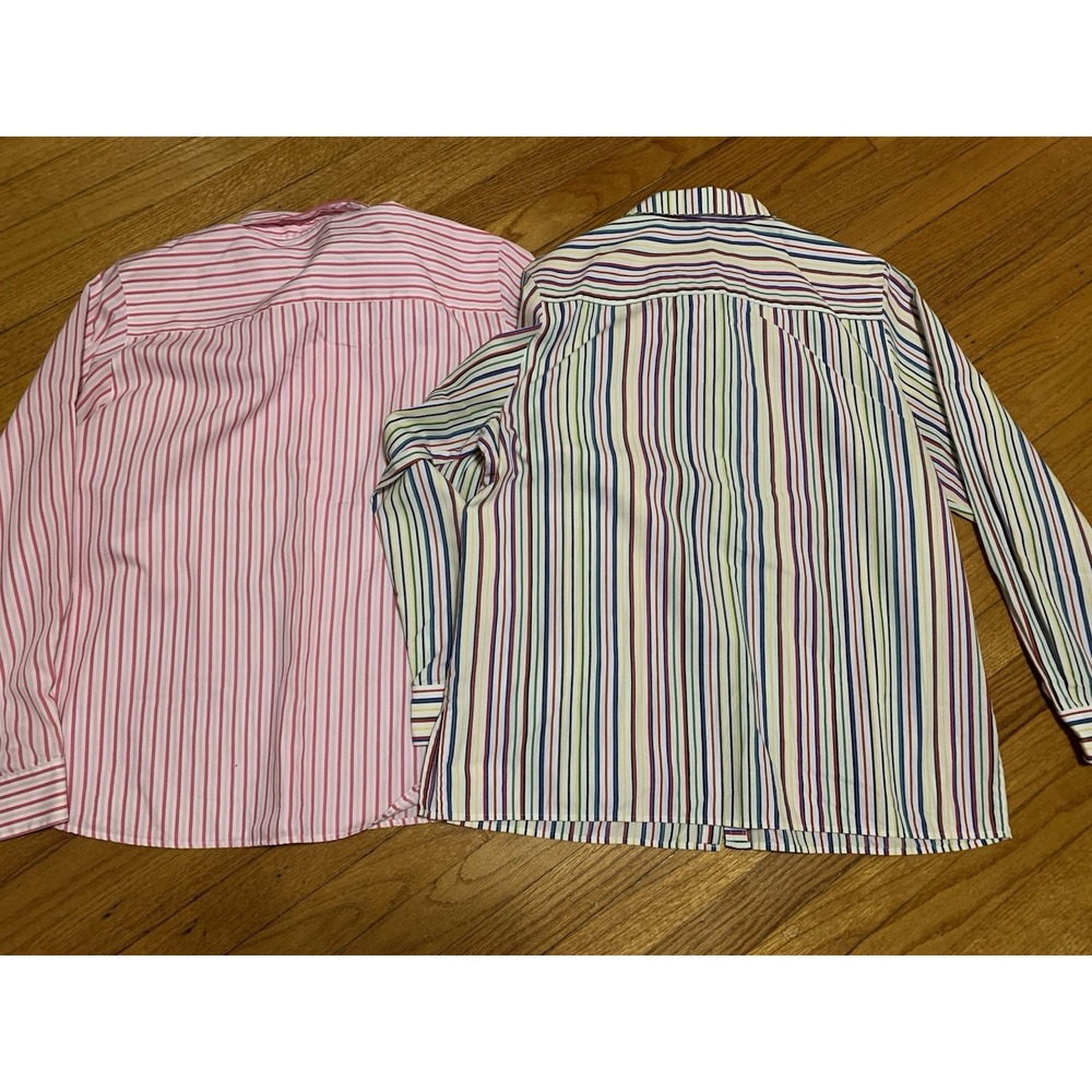 Foxcroft Women's Button Up Shirt Long Sleeve Wrinkle Free Classic Fit 16 Stripe - Picture 11 of 11